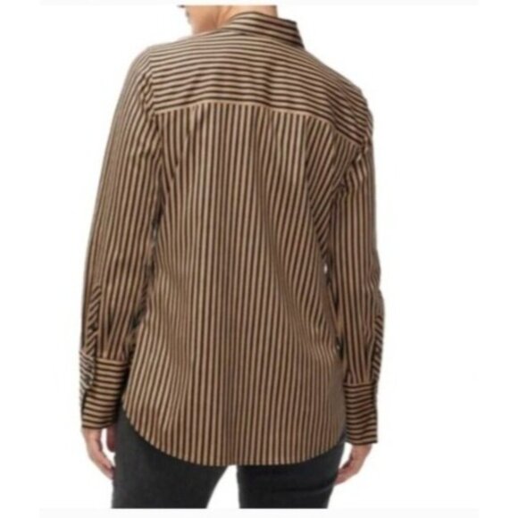 Chicos 3 No-Iron Striped Button-Down Shirt Womens Size XL Cotton Long Sleeve - Picture 5 of 7